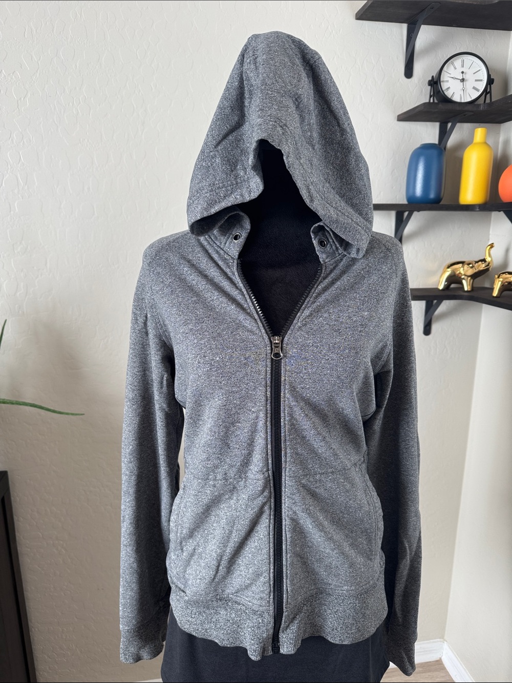 lululemon athletica Heathered Grey Full-Zip Hooded Jacket